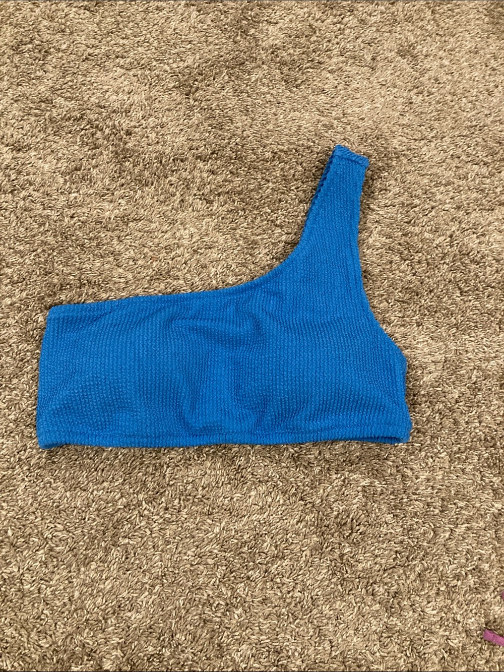 J. Crew scrunchie one shoulder bikini top